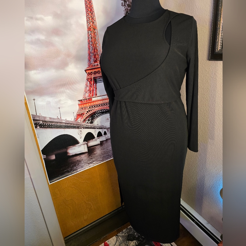 18/20 NWOT ELOQUII Body Con/Midi Dress 22-24"ptp 52"Long 19.5-22.5"Waist SO CHIC - Picture 12 of 14